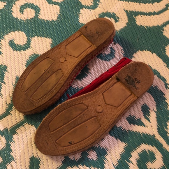 Red suede espadrilles - Picture 2 of 4